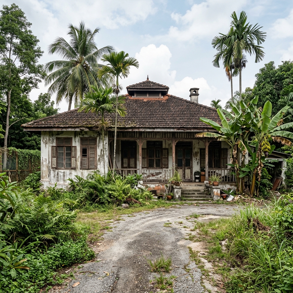 Old bungalow house facade